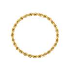Gold rope chain bracelet on a white background