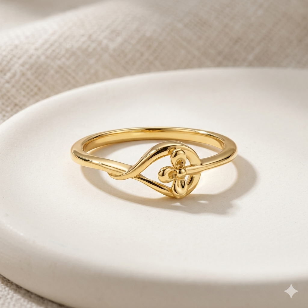 18k Gold Ribbon Inspired Ring
