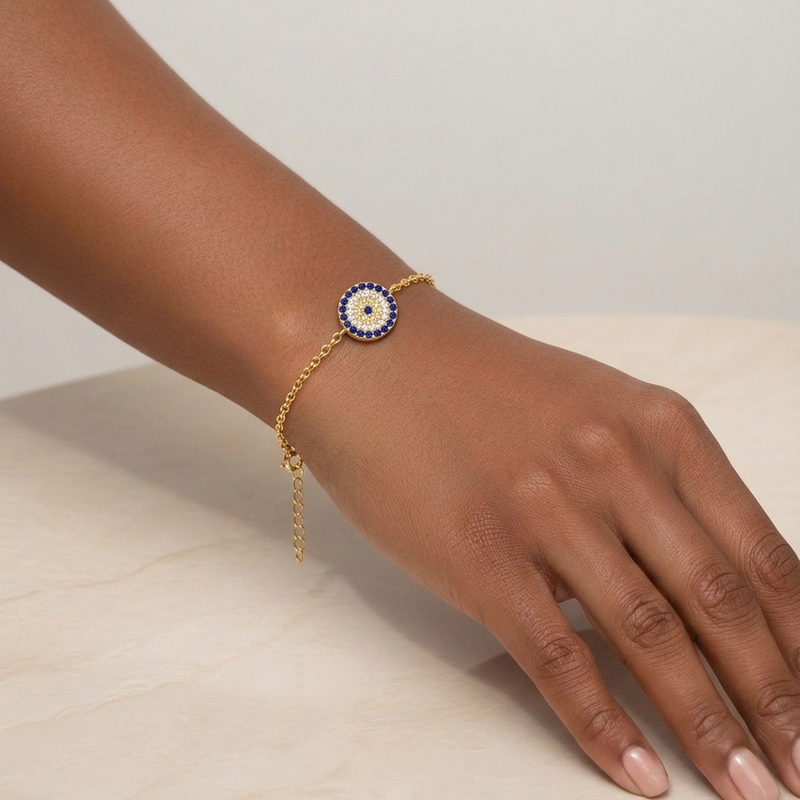 925 Silver Blue Dotted Bracelet - 925 Silver Bracelet - Embellish Gold Jewelry & Diamond