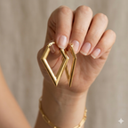 18k Gold Arrow Inspired Loop Earrings