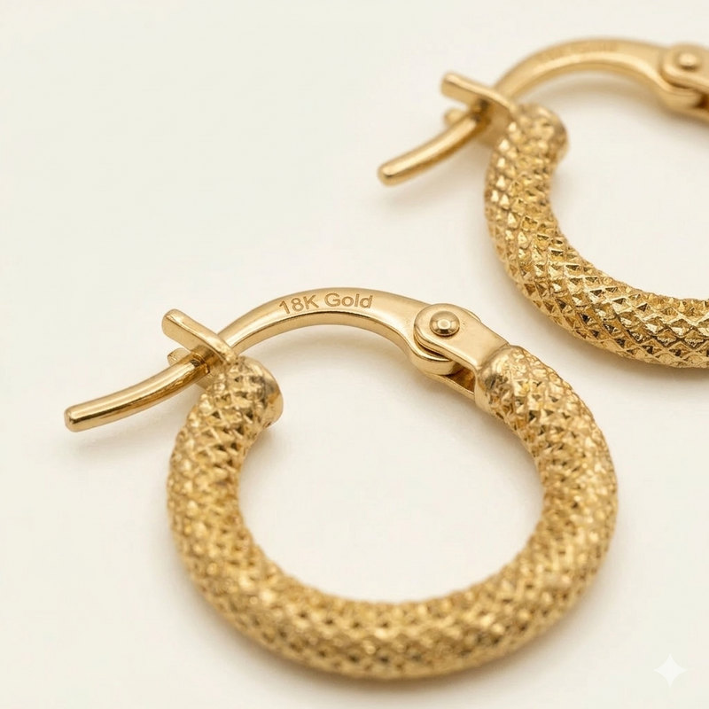 18k Gold Shade Loop Earrings - 18k Gold Earrings - Embellish Gold Jewelry & Diamond