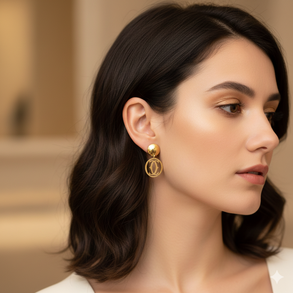 18K Real Gold Versatile Brand Earrings