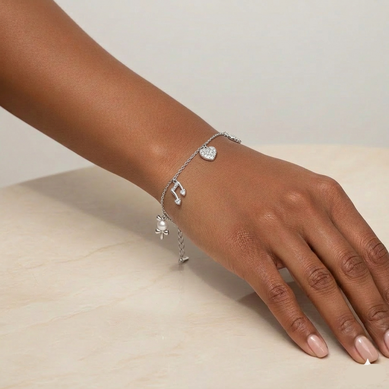 925 Silver Triple Design Bracelet - 925 Silver Bracelet - Embellish Gold Jewelry & Diamond