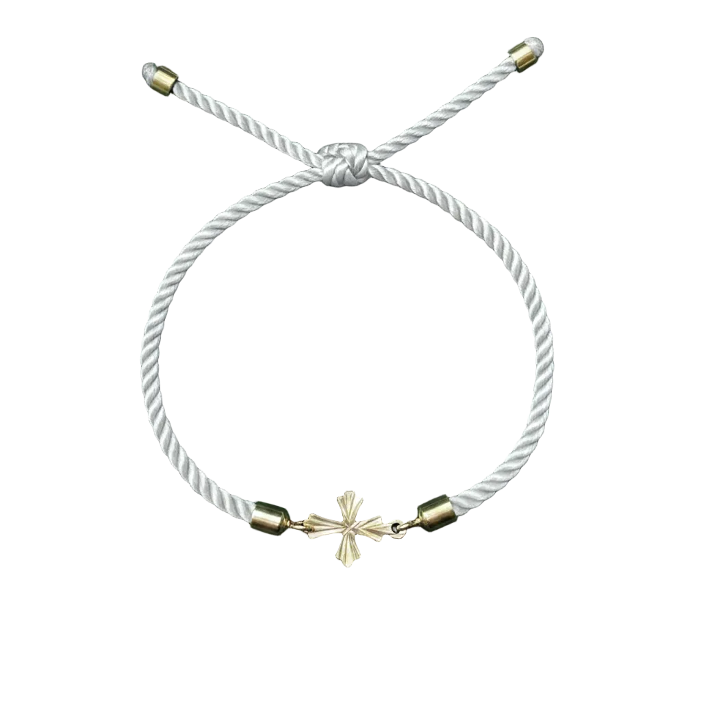 18K Real Gold Cross Lucky Charm Bracelet