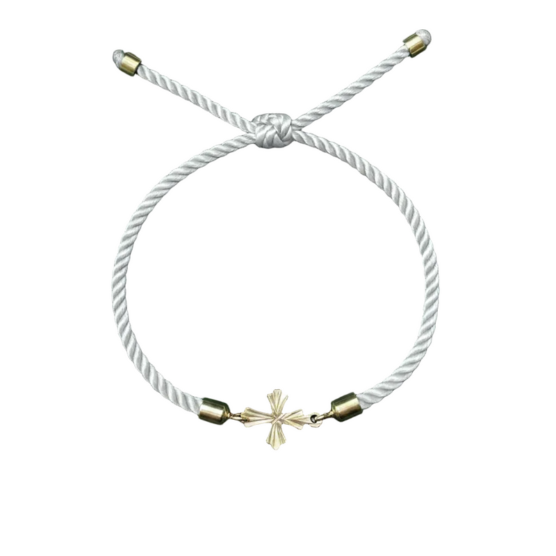18K Real Gold Cross Lucky Charm Bracelet - Gold Bracelets - Embellish Gold