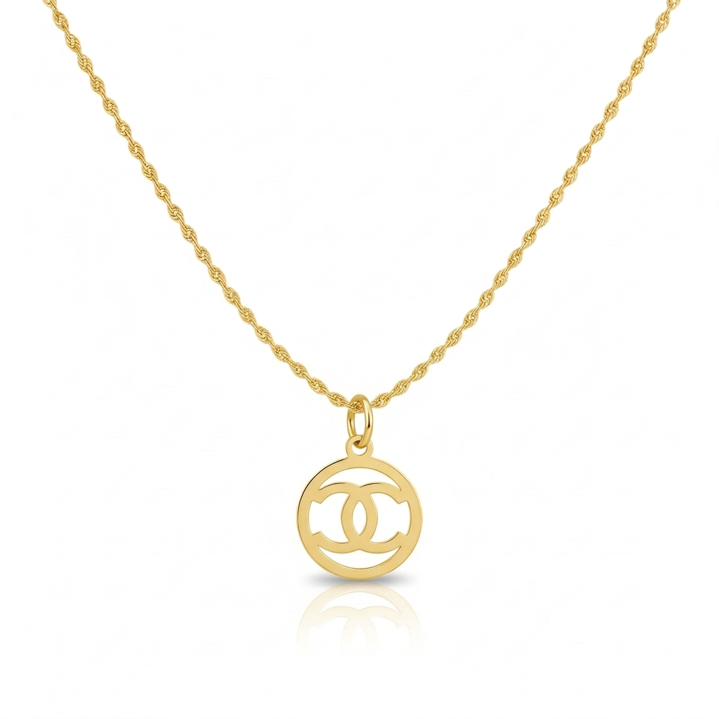 18k Gold Big CC Necklace