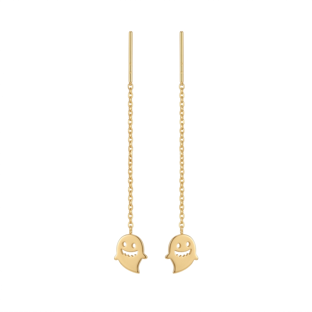 18k Gold Ghost Inspires Tictac Earrings - 18k Gold Earrings - Embellish Gold Jewelry & Diamond