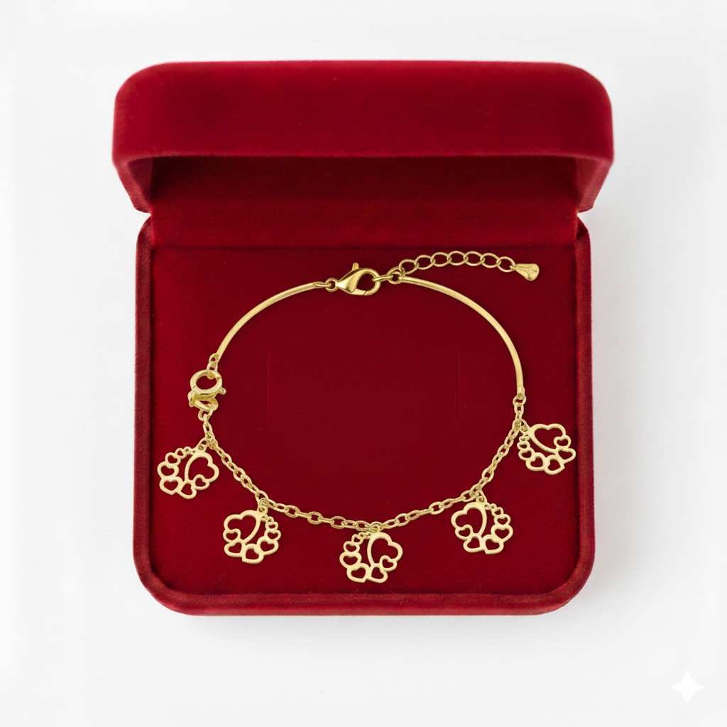 18K Real Gold 8 Heart Kids Bracelet