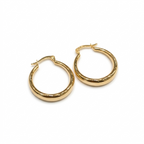 18k Gold Plain Round Loop Earrings