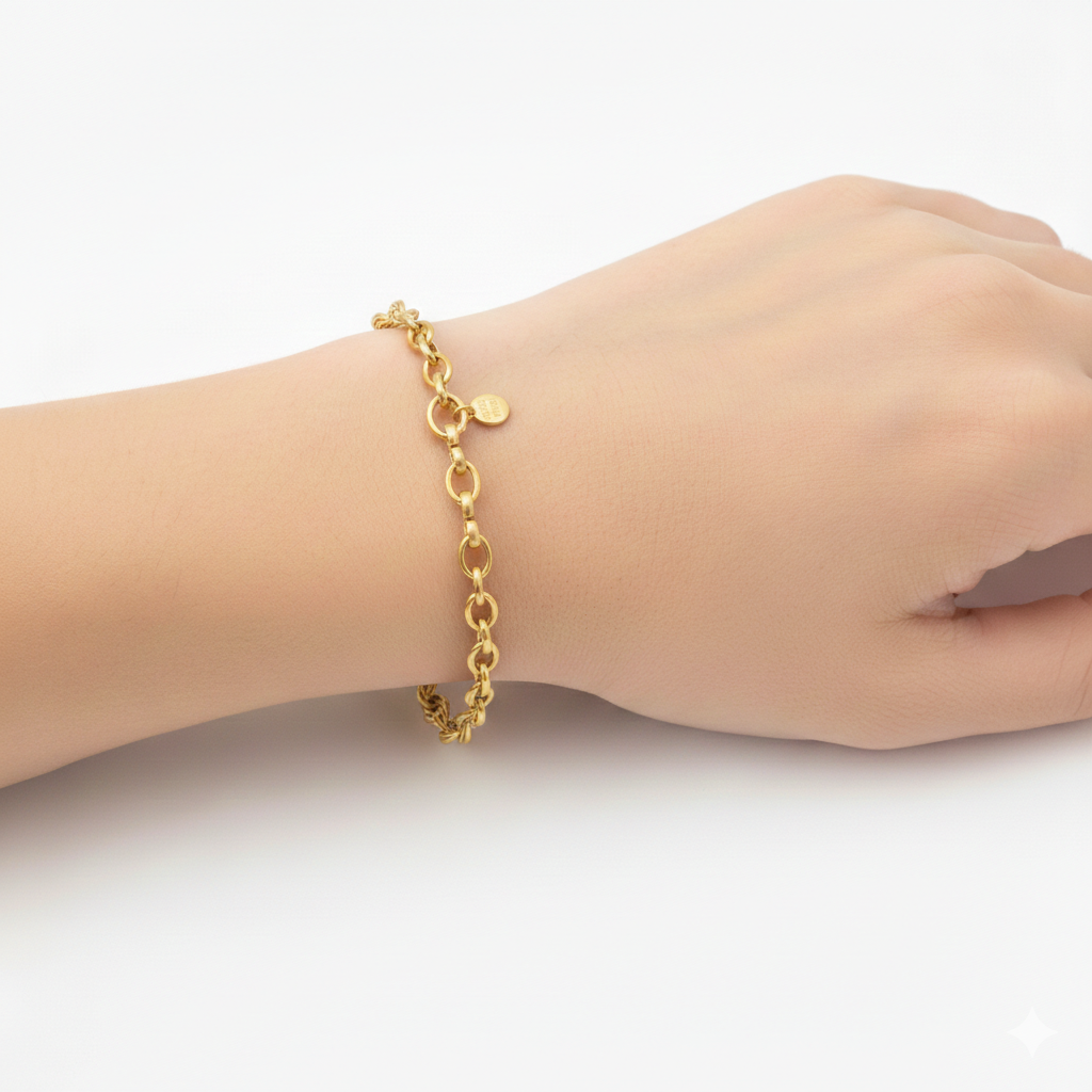 18k Gold Rolo Bracelet - Best Seller - Embellish Gold Jewelry & Diamond