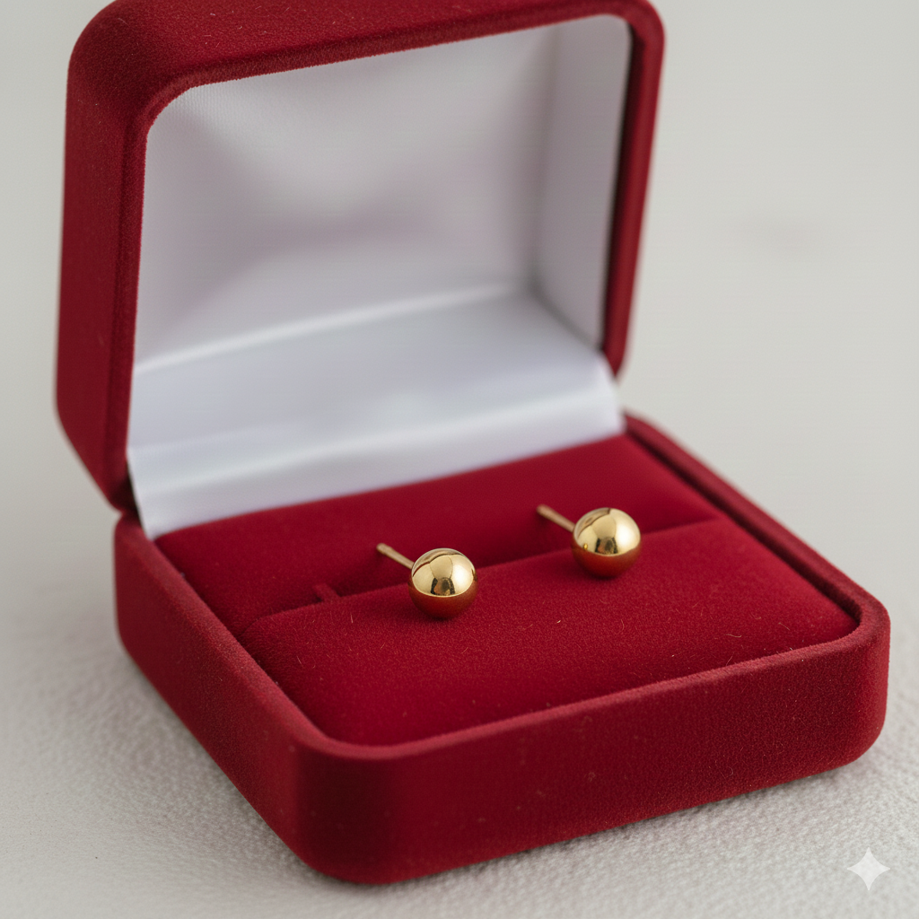 18k Gold Small Stud Earrings