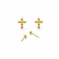 18k Gold Bubble Cross Earrings