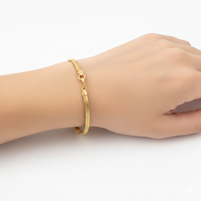 18k Gold Knot Wheat Bracelet - Gold Bracelets - Embellish Gold Jewelry & Diamond