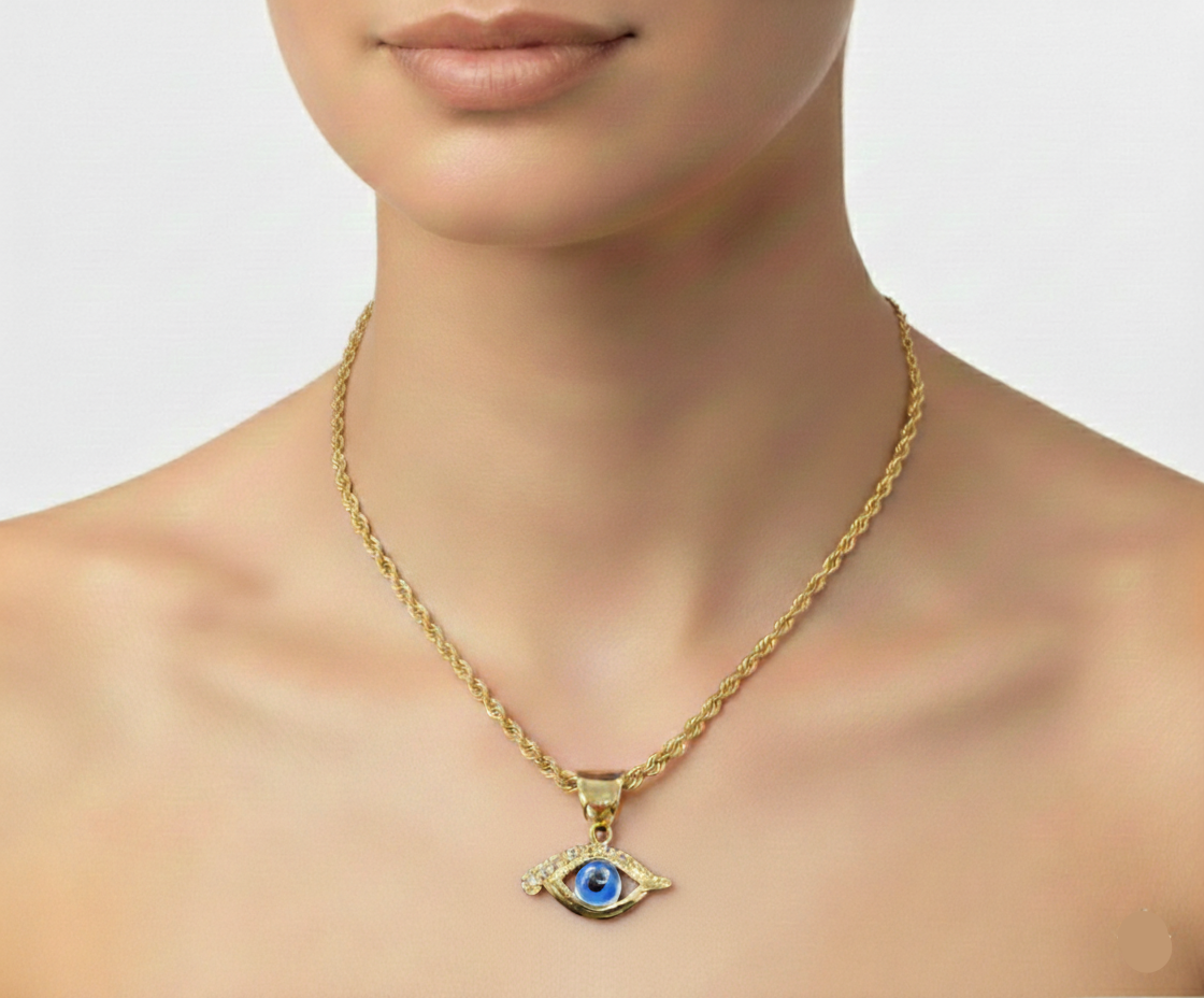 18k Gold Amulet Stone Necklace - 18k Gold Necklace - Embellish Gold