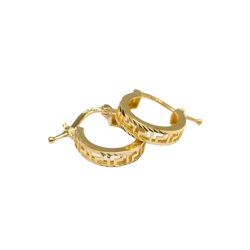 18k Gold Zigzag Loop Earrings - 18k Gold Earrings - Embellish Gold Jewelry & Diamond