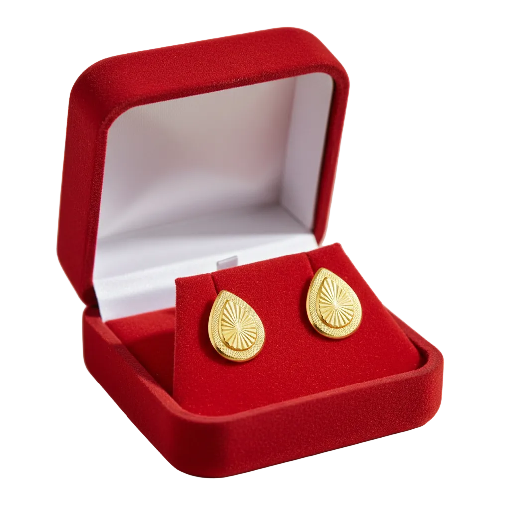 18K Gold Big Teardrop Screw Earrings - 18k Gold Earrings - Embellish Gold Jewelry & Diamond