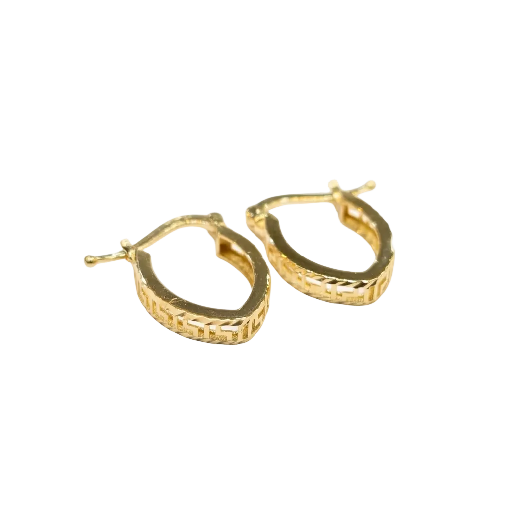 18k Gold V Shape Loop Earrings - 18k Gold Earrings - Embellish Gold Jewelry & Diamond