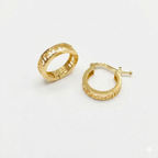 18k Gold Zigzag Loop Earrings