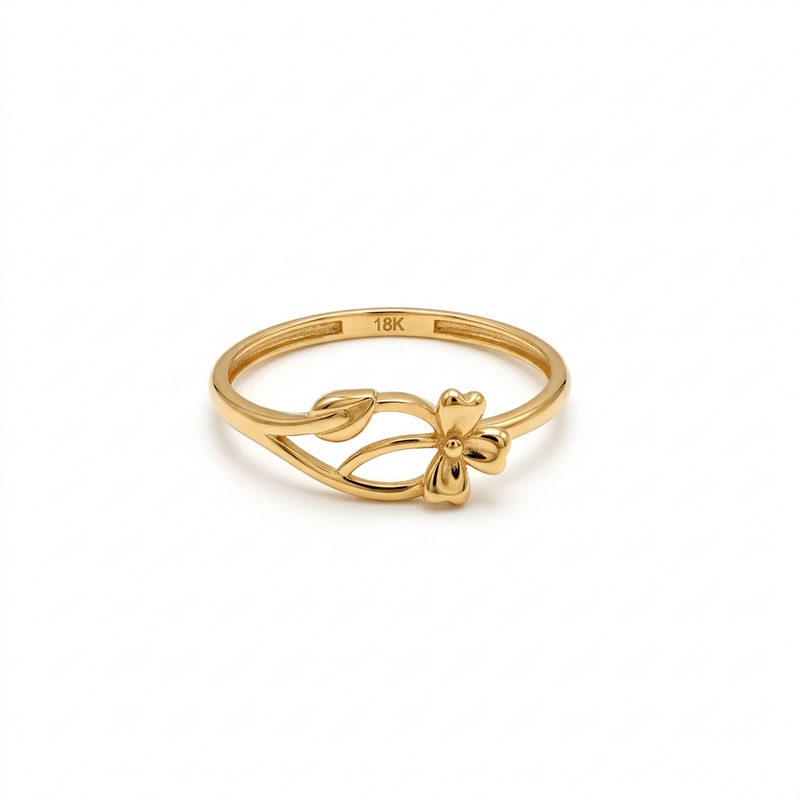 18k Gold Ribbon Inspired Ring - 18k Gold Ring - Embellish Gold Jewelry & Diamond