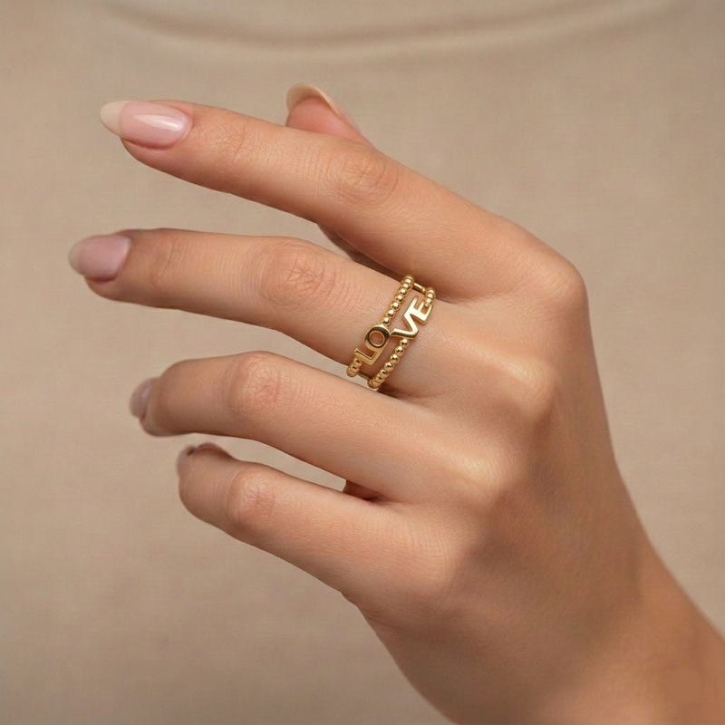 18k Gold Love Ball Ring - 18k Gold Ring - Embellish Gold Jewelry & Diamond