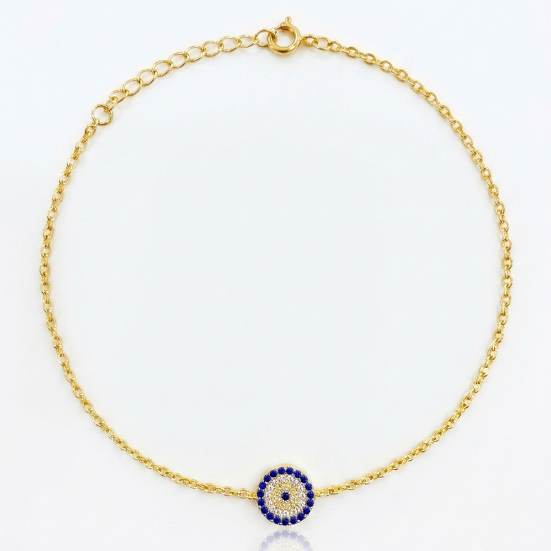 925 Silver Blue Dotted Bracelet - 925 Silver Bracelet - Embellish Gold Jewelry & Diamond