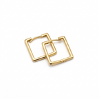 Gold hoop earrings on a white background