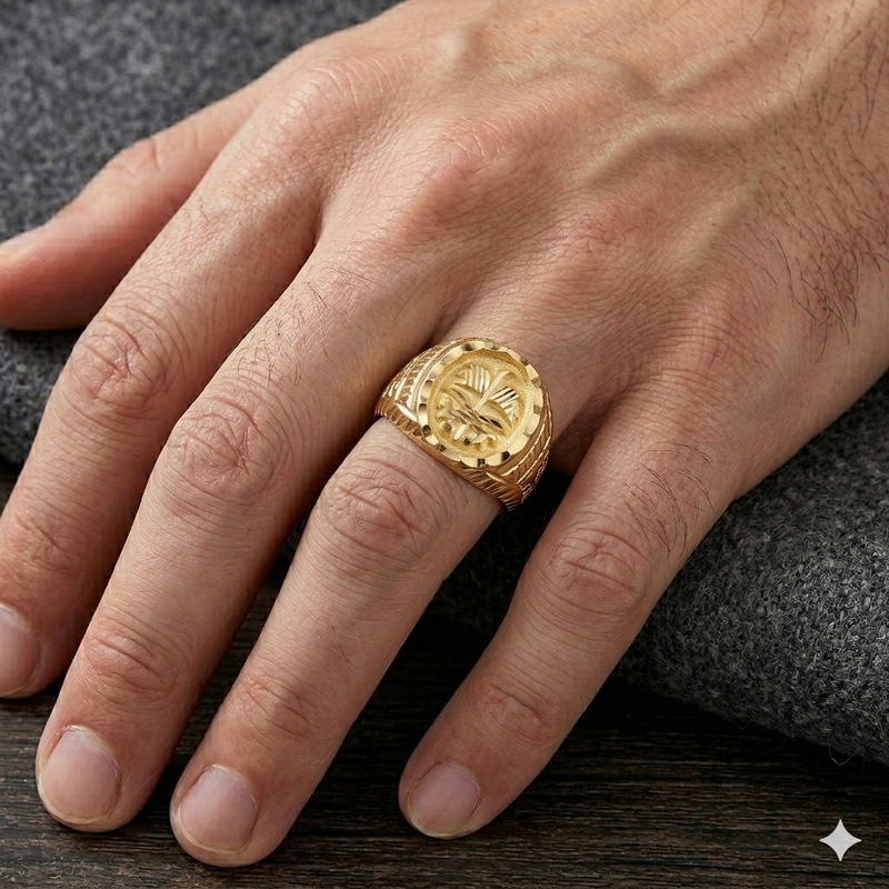 18k Gold Tree Inspired Ring - 18k Gold Ring - Embellish Gold Jewelry & Diamond