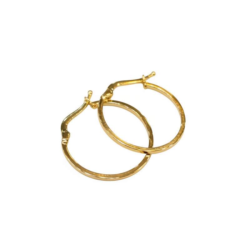 18k Gold Plain Loop Earrings - مجموعة احتفالية - Embellish Gold Jewelry & Diamond