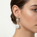 925 Silver Dia White Pearl Earrings 1