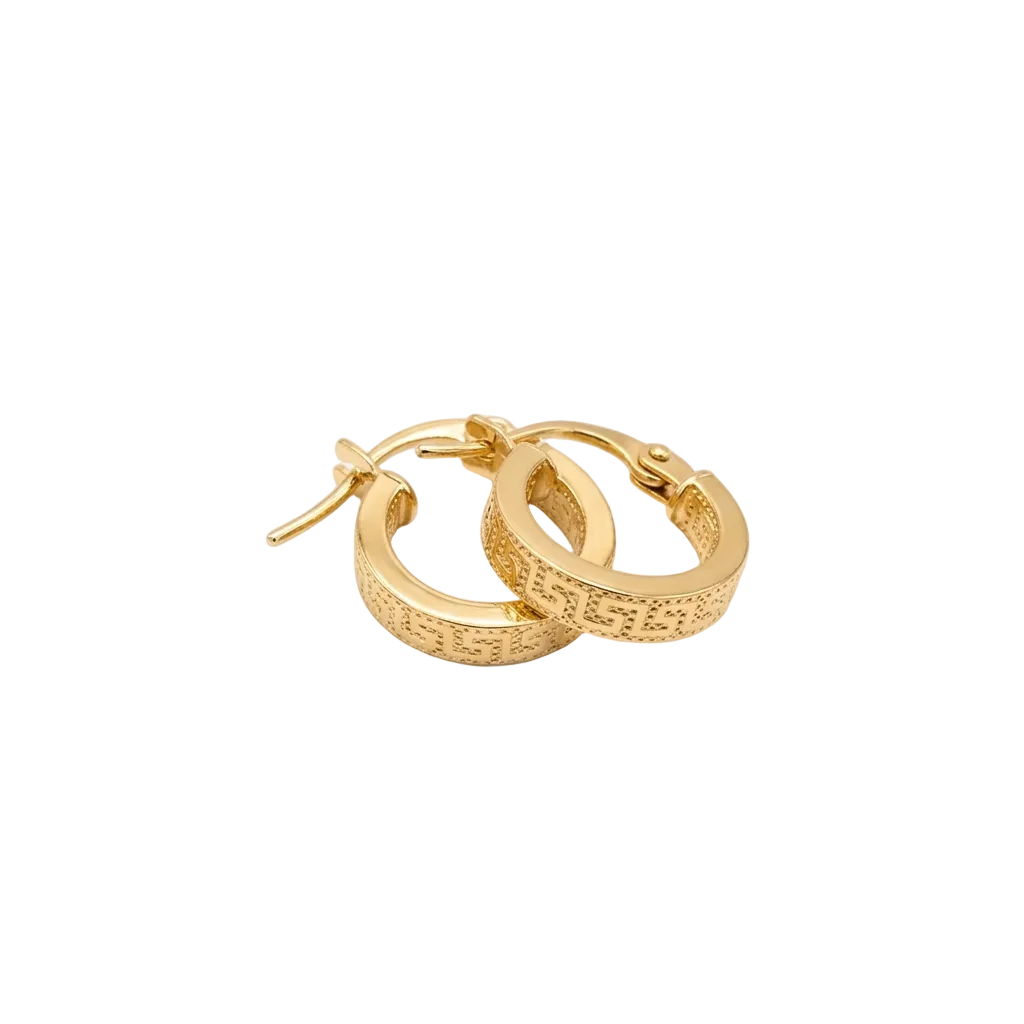 18k Gold Circle Maze Loop Earrings - 18k Gold Earrings - Embellish Gold Jewelry & Diamond