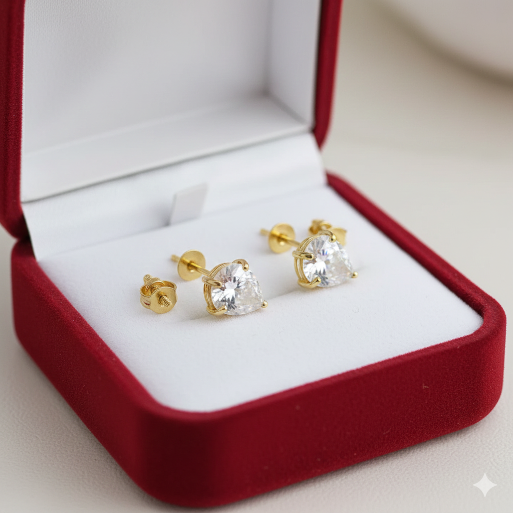 18K Real Gold Bvlgari Stone Earrings