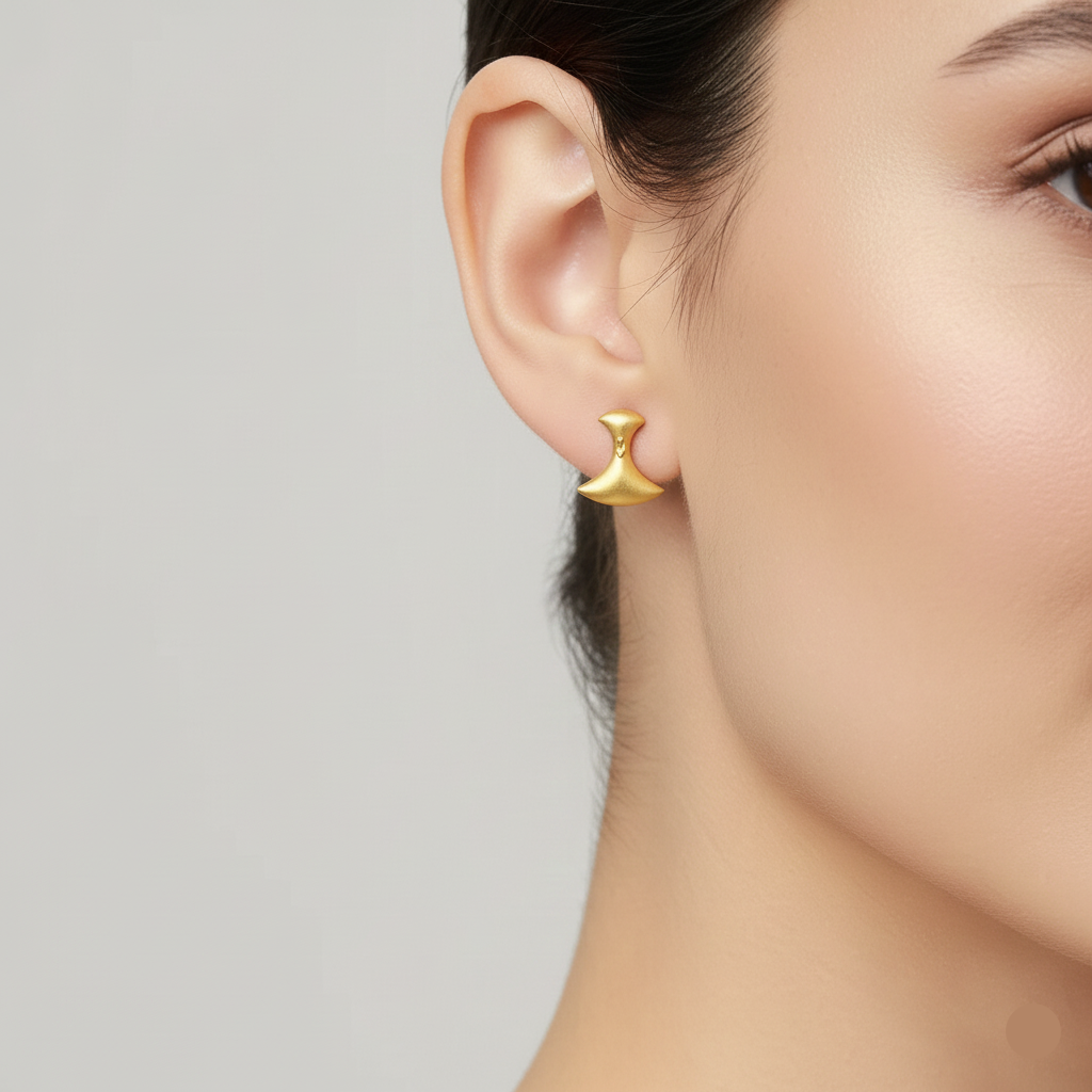 18K Real Gold Tif Earrings - 18k Gold Earrings - Embellish Gold