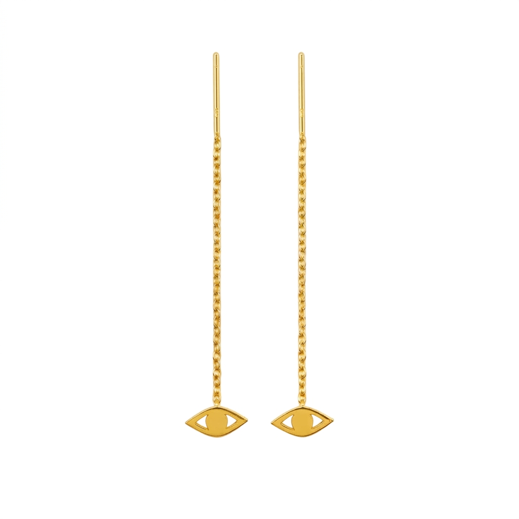 18k Gold Eye Tictac Earrings - 18k Gold Earrings - Embellish Gold Jewelry & Diamond