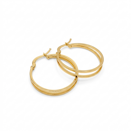 18k Gold Big Plain Loop Earrings