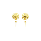 18K Real Gold Spot Flower Earrings