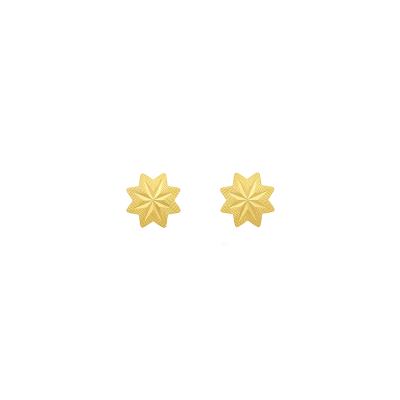 18k Gold Octa Flower Earrings - 18k Gold Earrings - Embellish Gold Jewelry & Diamond