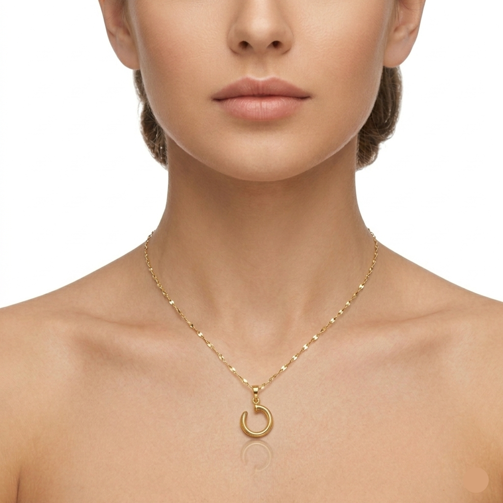 18K Real Gold Nail Necklace And Earring Set - Best Seller - Embellish Gold