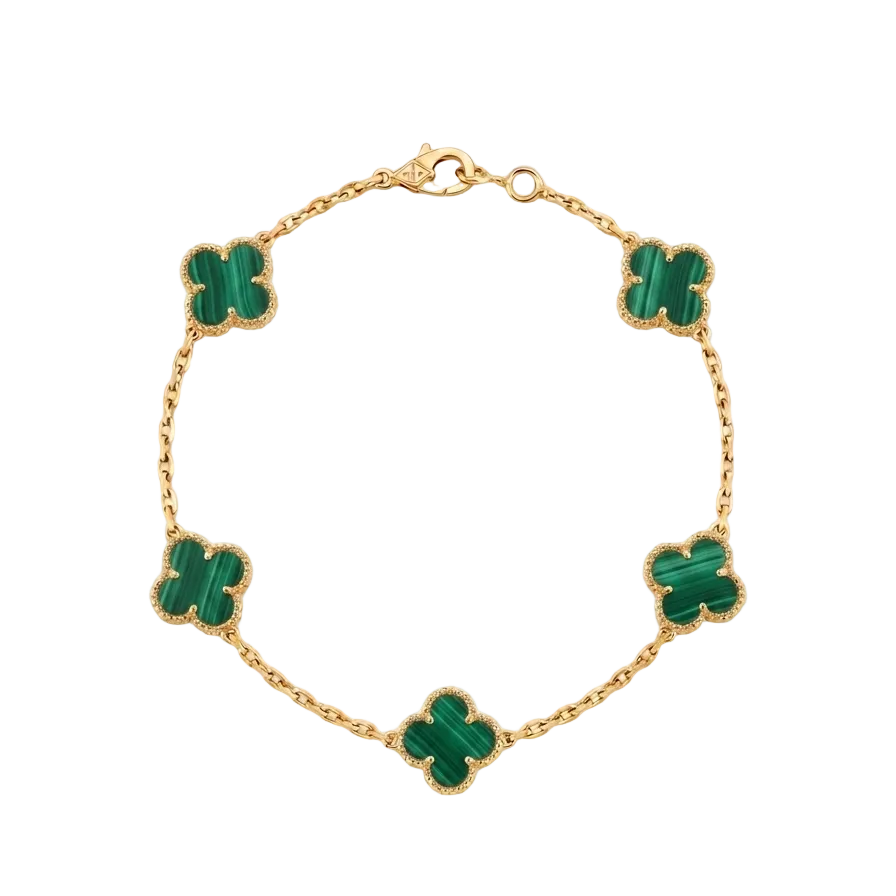 18k Gold 5 Clover Bracelet - 18k Gold Bracelet - Embellish Gold Jewelry & Diamond