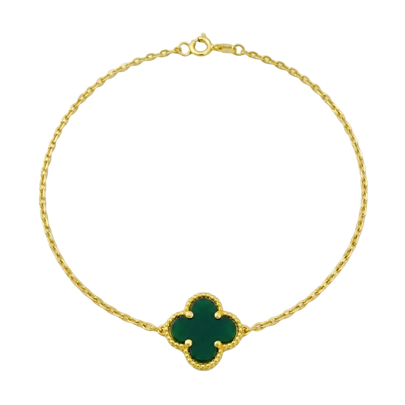 18k Gold Jade Clove Flower Bracelet - ad collection - Embellish Gold