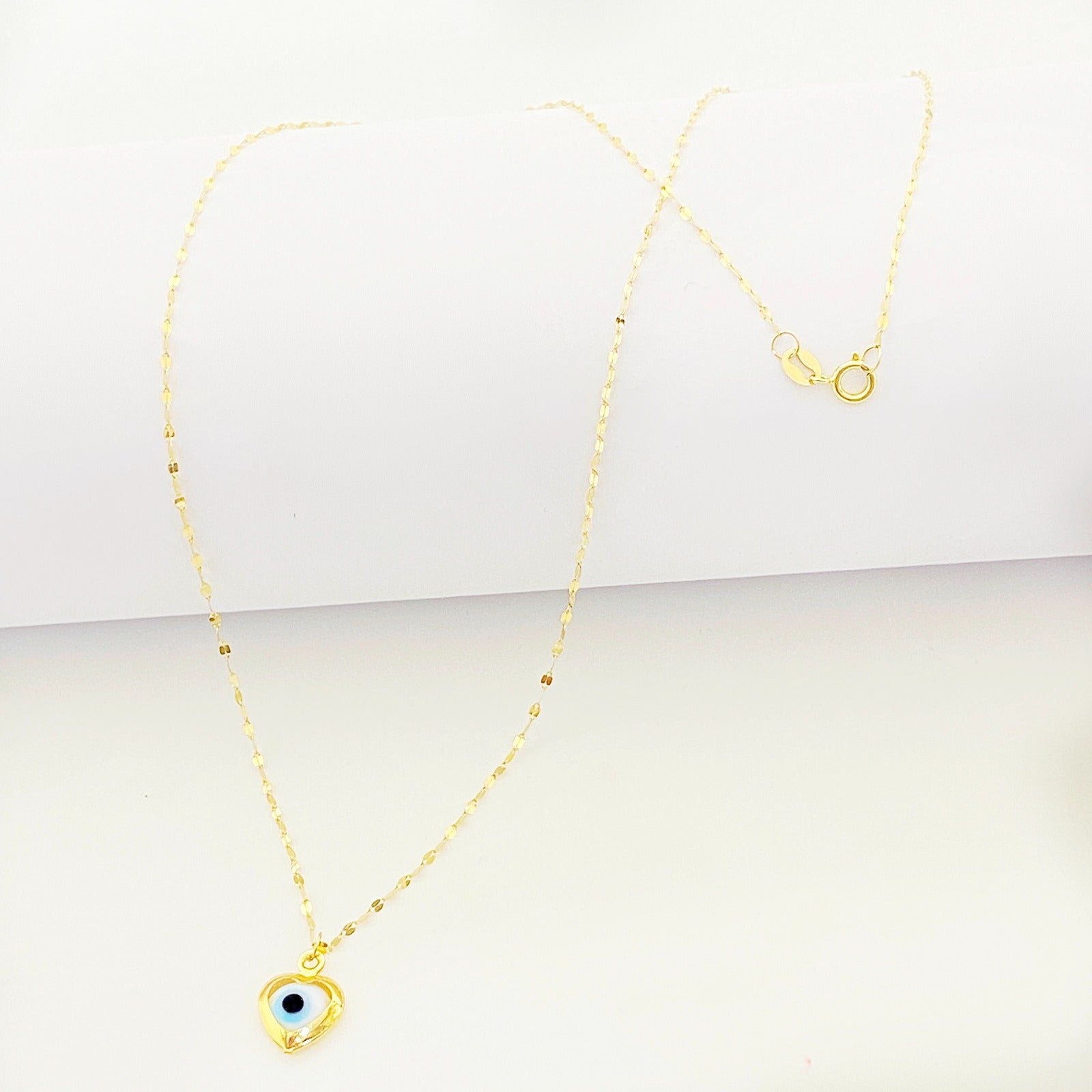 18K Real Gold Evil Eye Heart Design Necklace And Bracelet.1 - Embellish Gold