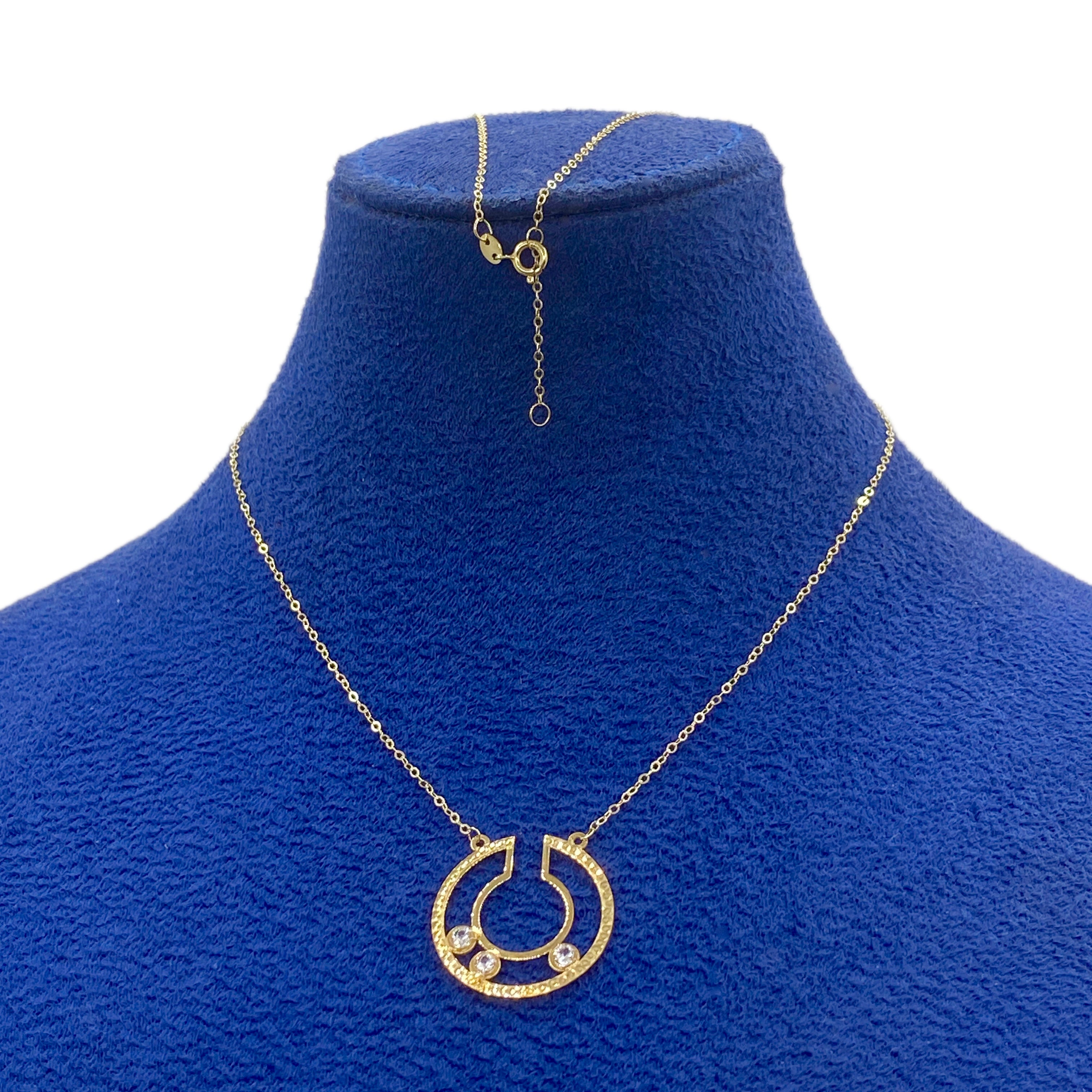 18K Real Gold 3 Stone Circle Cut Necklace - Embellish Gold
