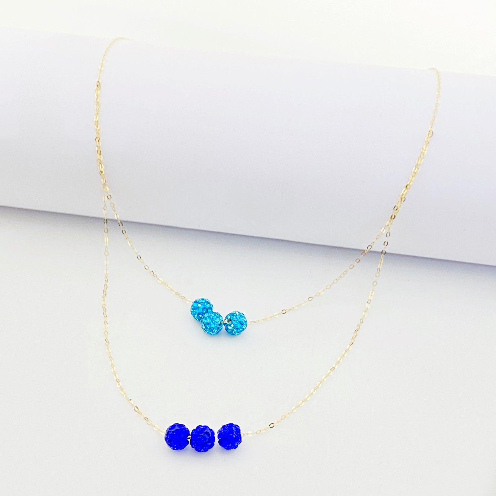 18K Real Gold Double Layer Swarovski Necklace - Festive Collection - Embellish Gold