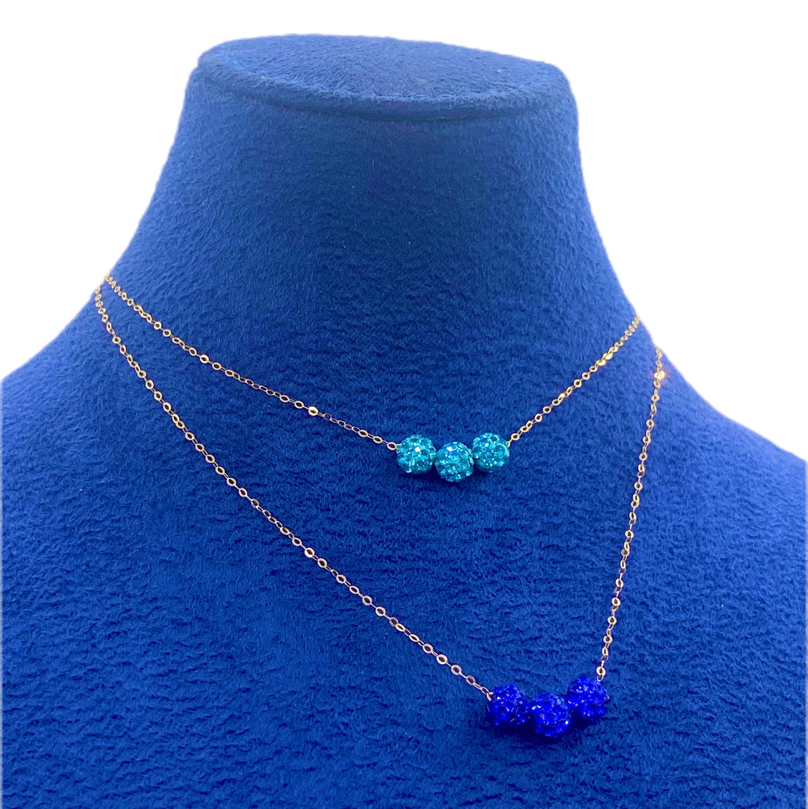 18K Real Gold Double Layer Swarovski Necklace - Festive Collection - Embellish Gold