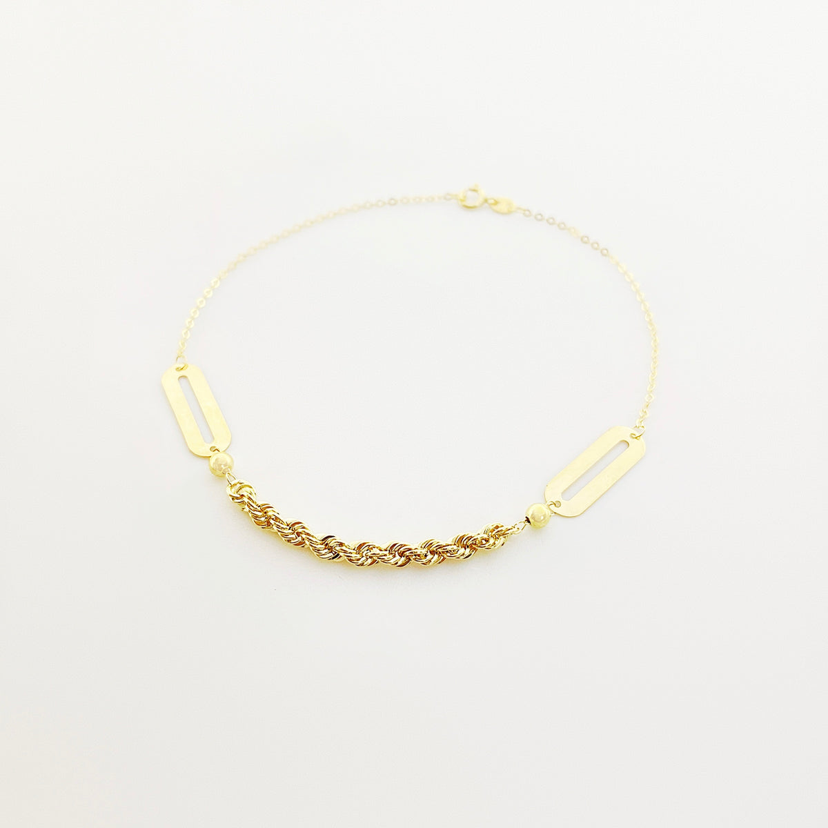 Paper Clip Rope Chain 18K Real Gold Paper Clip Rope Chain Bracelet – Embellish Gold