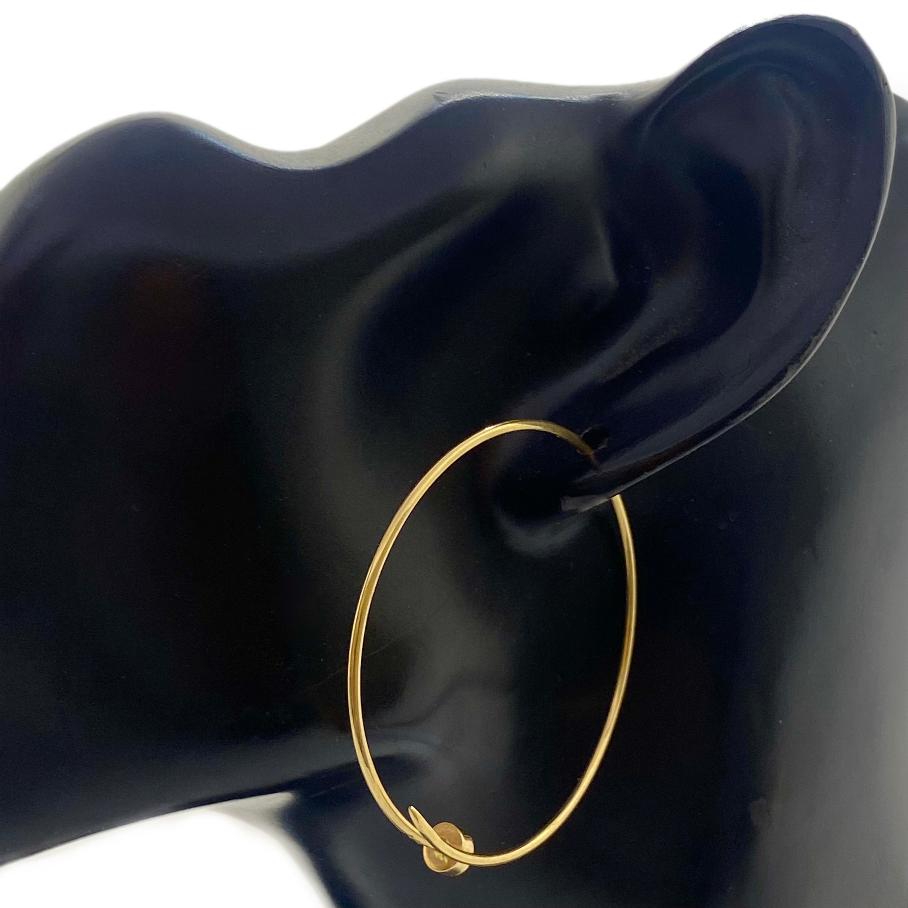 18K Real Gold Nail Circle Earrings - Embellish Gold