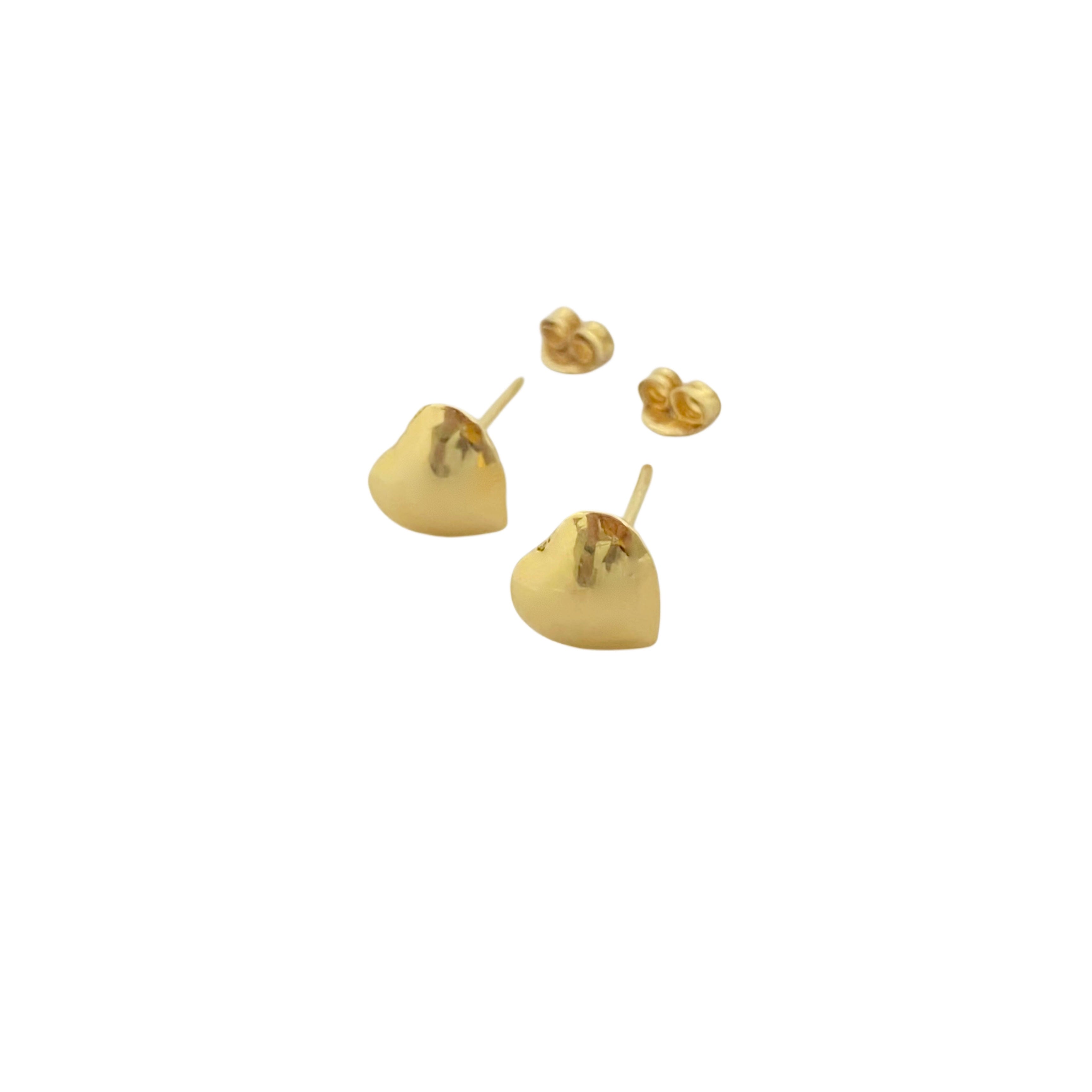 18K Real Gold Bubble Heart Earrings - Embellish Gold
