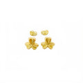 18K Real Gold Three Petal Flower Earrings - Embellish Gold