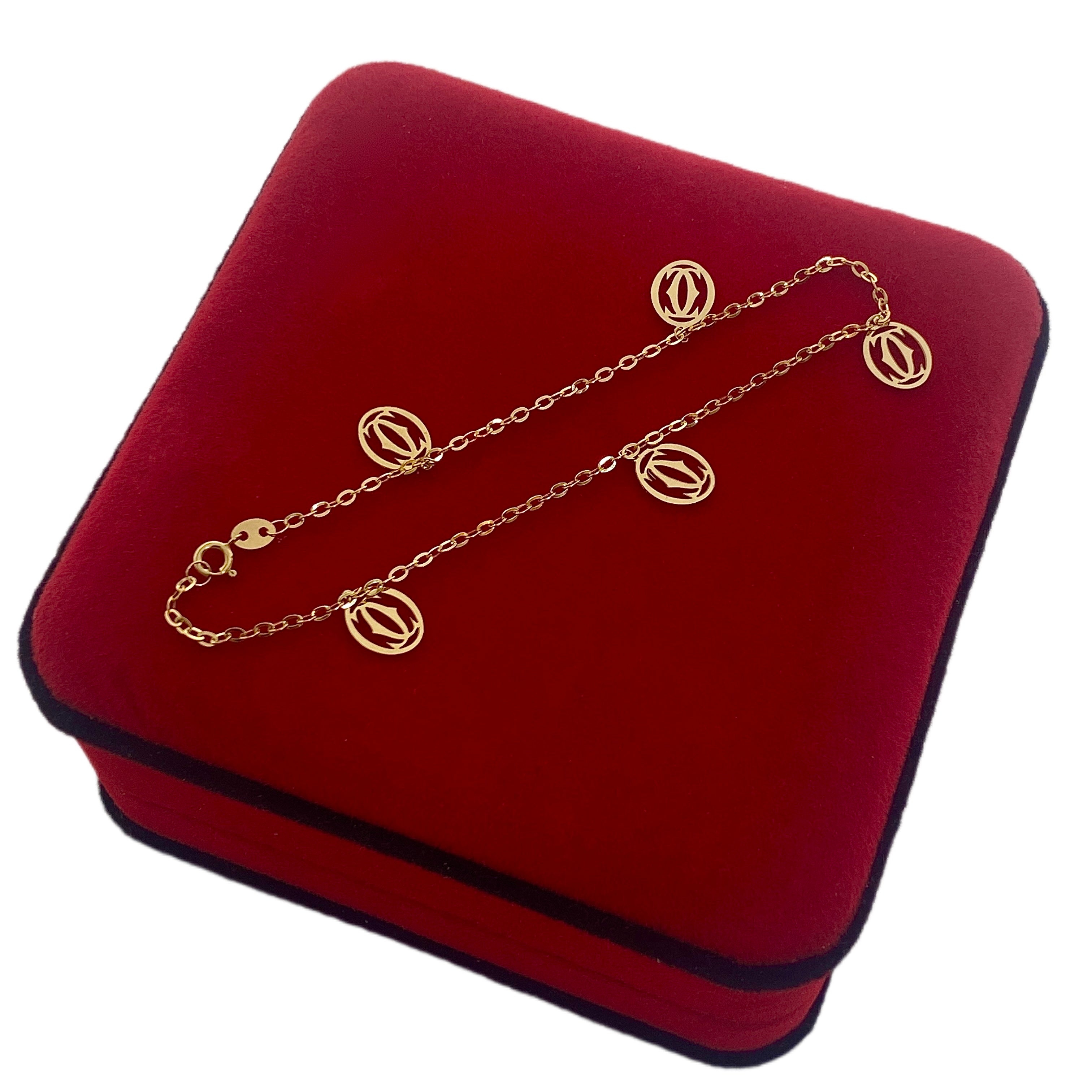 18K Real Gold Alpha 5 Pendant Bracelet - Embellish Gold