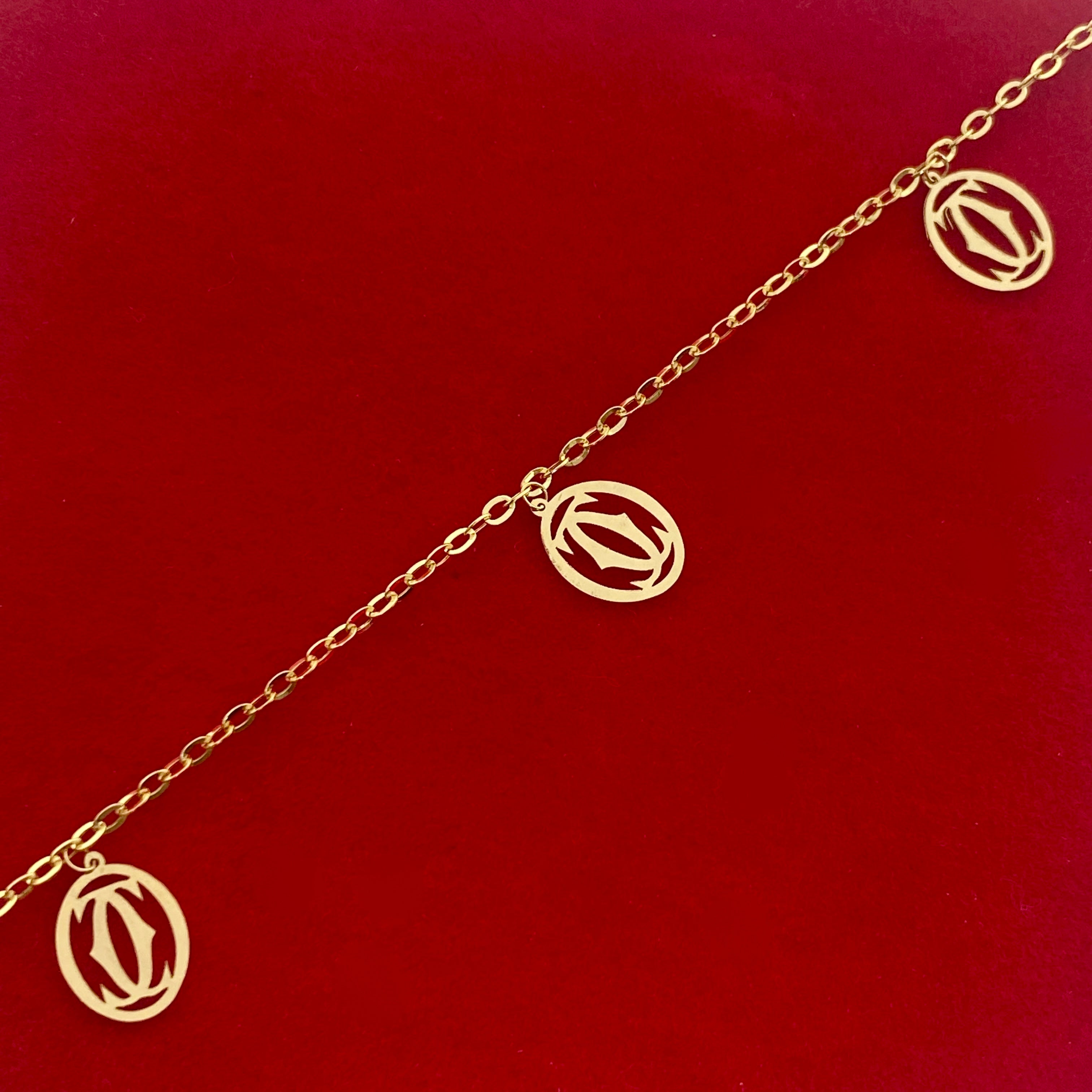 18K Real Gold Alpha 5 Pendant Bracelet - Embellish Gold