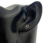 18K Real Gold VCA Black Stone Earrings - Embellish Gold